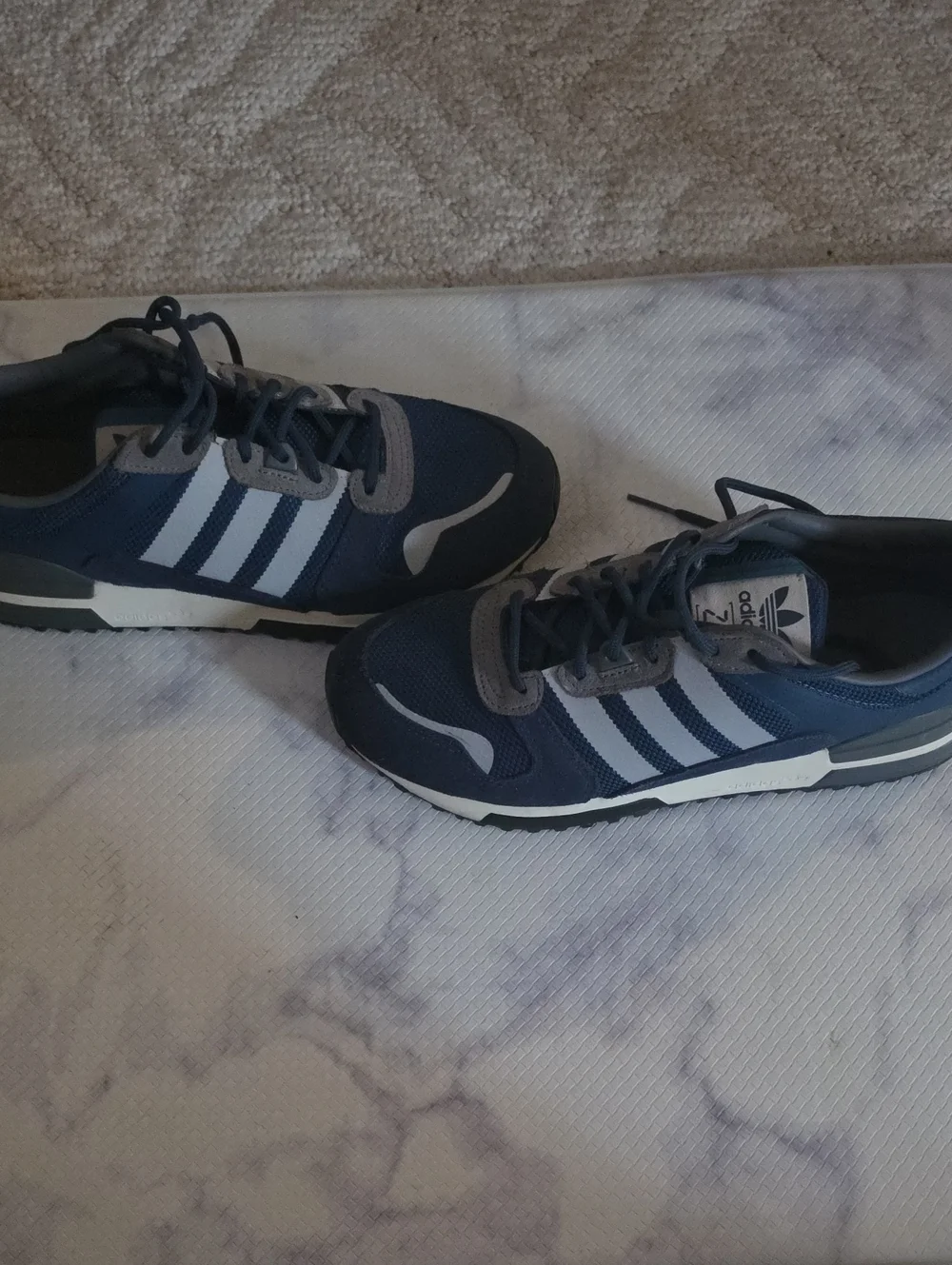 adidas Navy and White Retro Runner Sneakers